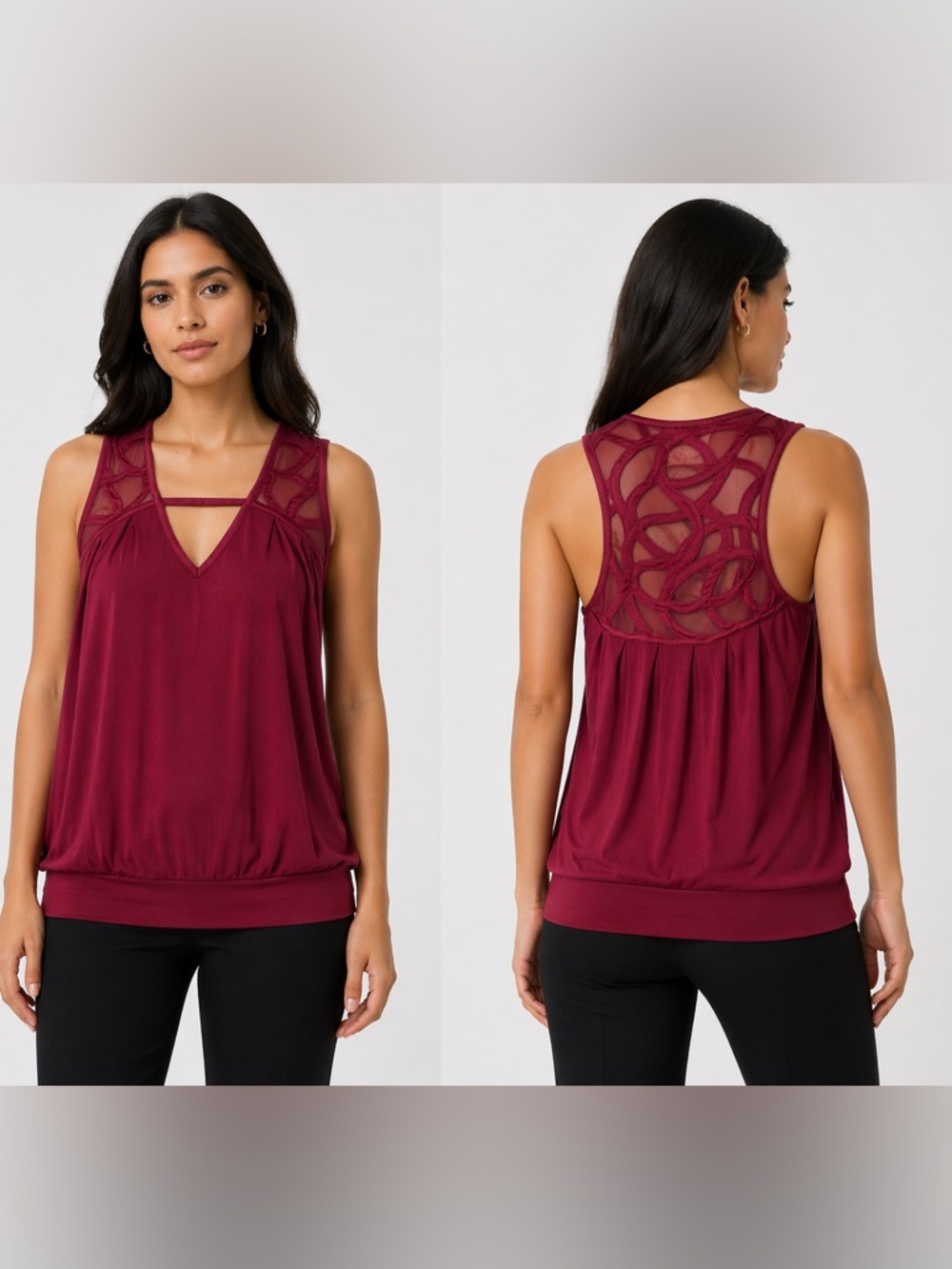 Marciano lace racerback top.